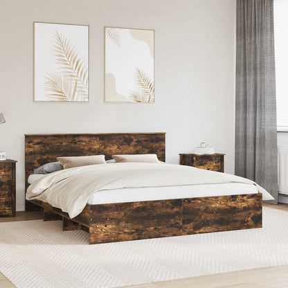 Struttura del letto Rovere fumé 180 x 200 cm Legno multistrato | homemem39