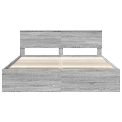 Struttura del letto con testiera Grigio Sonoma 180 x 200 cm | homemem39