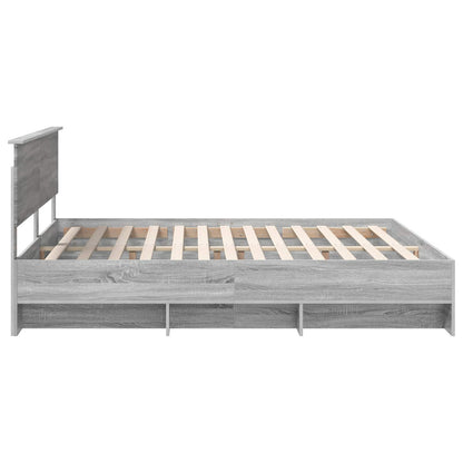 Struttura del letto con testiera Grigio Sonoma 180 x 200 cm | homemem39