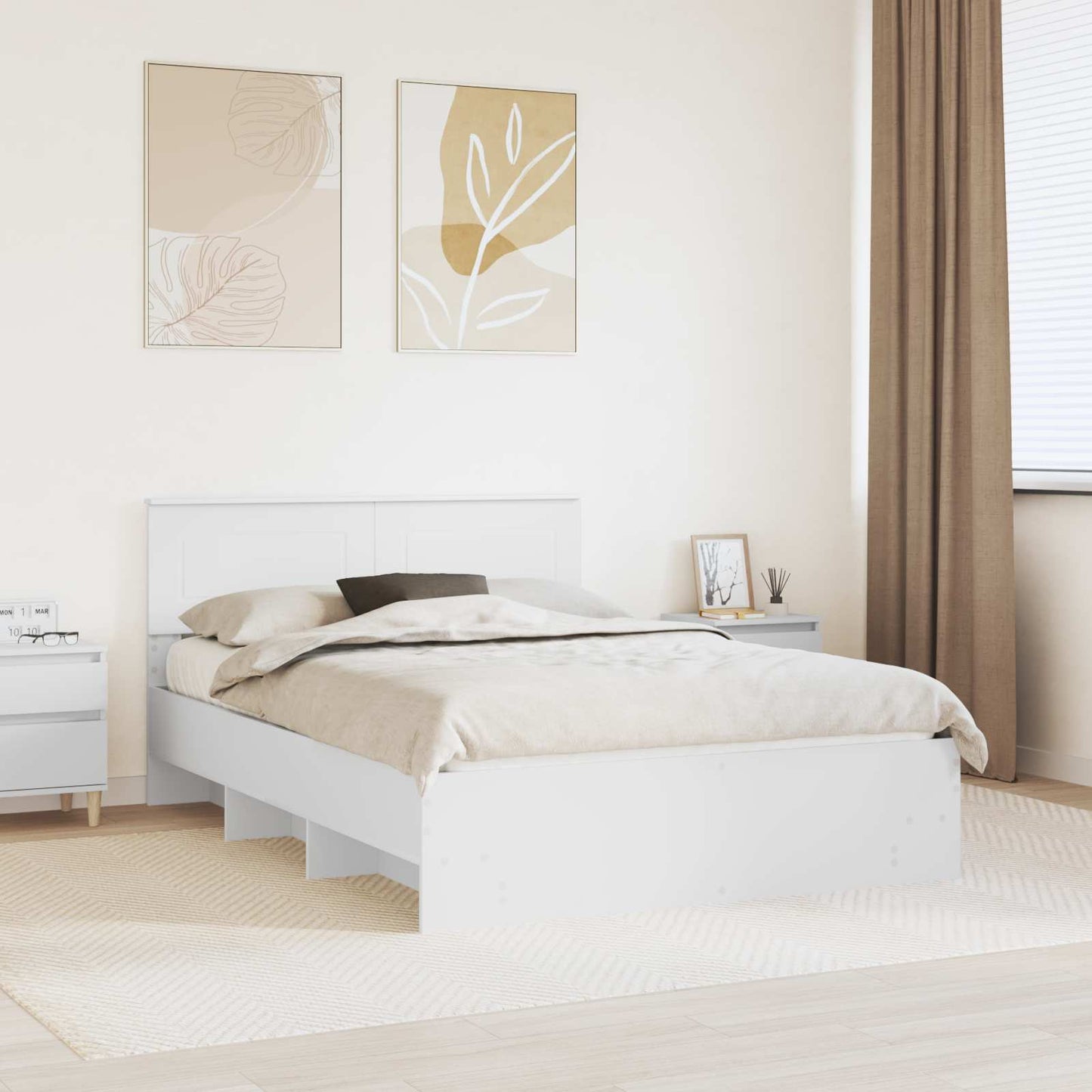 Struttura del letto Bianco 160 x 200 cm Legno multistrato