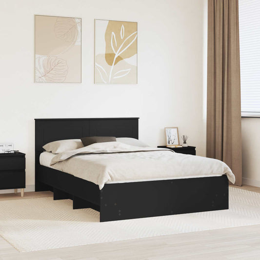 Struttura del letto Nero 160 x 200 cm Legno multistrato