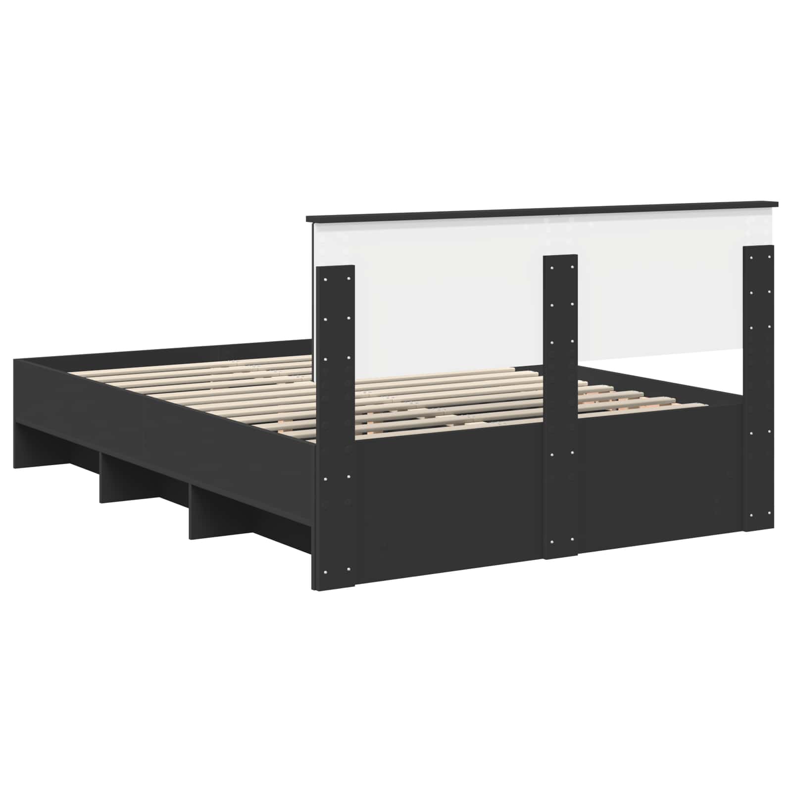 Struttura del letto Nero 160 x 200 cm Legno multistrato | homemem39