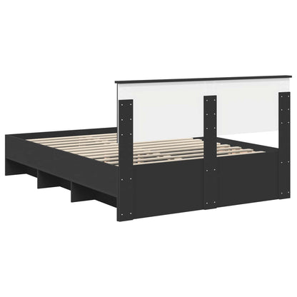 Struttura del letto Nero 160 x 200 cm Legno multistrato | homemem39