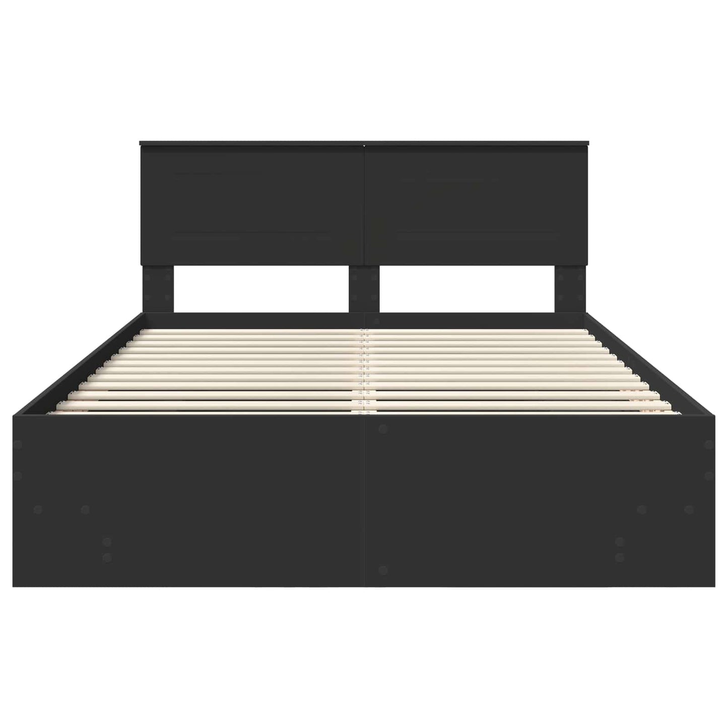 Struttura del letto Nero 160 x 200 cm Legno multistrato | homemem39