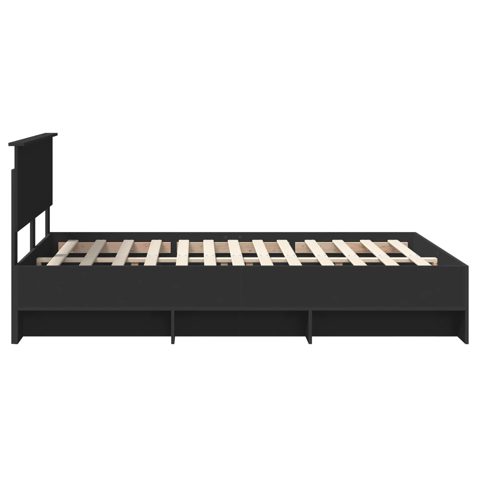 Struttura del letto Nero 160 x 200 cm Legno multistrato | homemem39