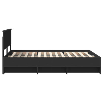 Struttura del letto Nero 160 x 200 cm Legno multistrato | homemem39
