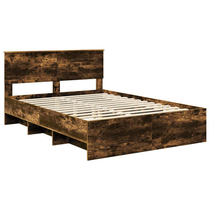 Struttura del letto Rovere fumé 160 x 200 cm Legno multistrato | homemem39