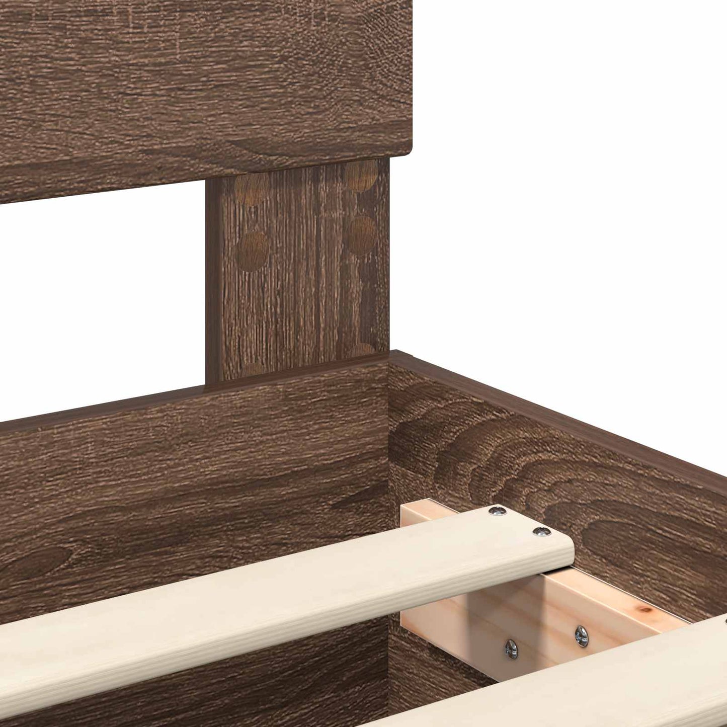 Struttura del letto con testiera Rovere Marrone 160 x 200 cm