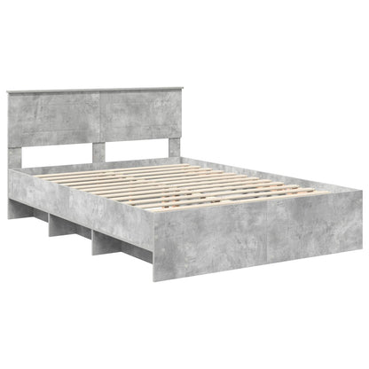 Struttura del letto con testiera Grigio cemento 150 x 200 cm | homemem39