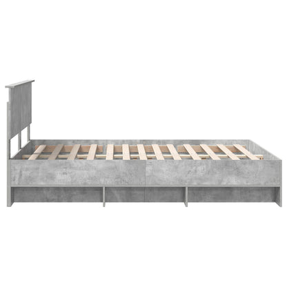 Struttura del letto con testiera Grigio cemento 150 x 200 cm | homemem39