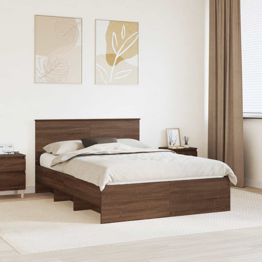 Struttura del letto con testiera Rovere Marrone 150 x 200 cm