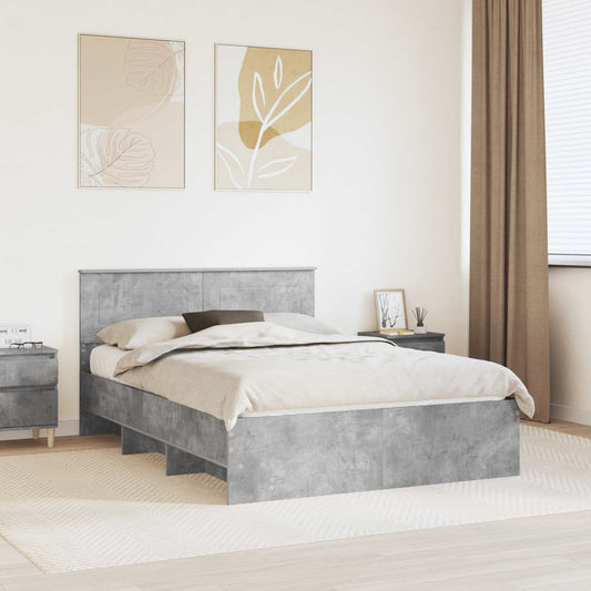 Struttura del letto con testiera Grigio cemento 140 x 200 cm | homemem39
