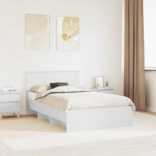 Struttura del letto Bianco 137 x 203 cm Legno multistrato | homemem39
