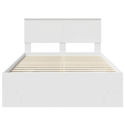 Struttura del letto Bianco 137 x 203 cm Legno multistrato | homemem39