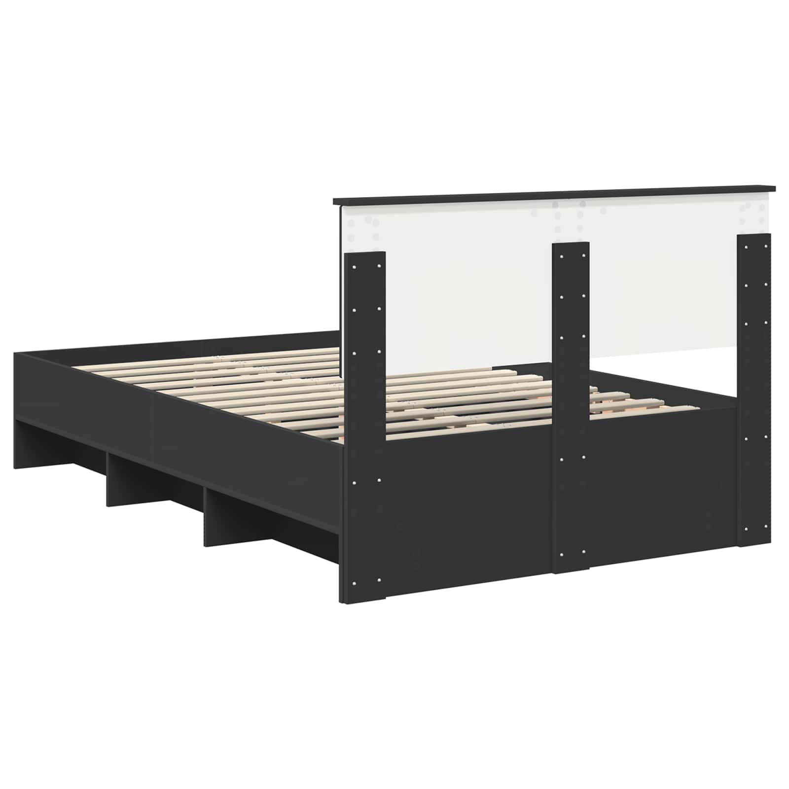Struttura del letto Nero 137 x 203 cm Legno multistrato | homemem39