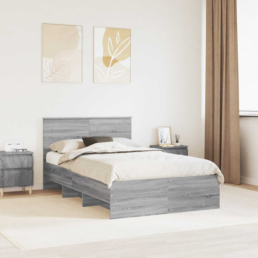Struttura del letto con testiera Grigio Sonoma 137 x 203 cm | homemem39
