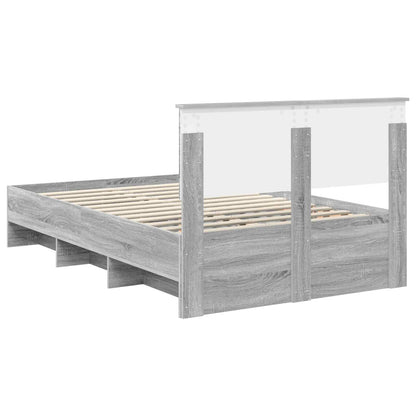 Struttura del letto con testiera Grigio Sonoma 137 x 203 cm | homemem39