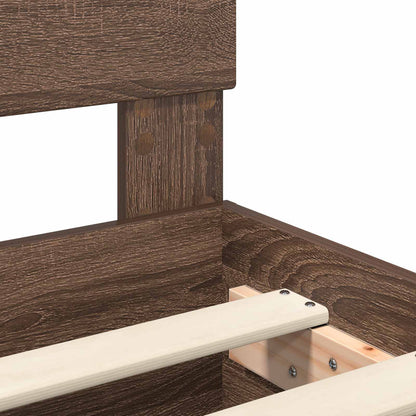 Struttura del letto con testiera Rovere Marrone 137 x 203 cm - homemem39