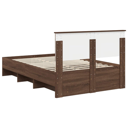 Struttura del letto con testiera Rovere Marrone 137 x 203 cm | homemem39