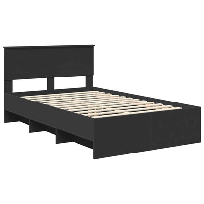 Struttura del letto Nero 120 x 123 cm Legno multistrato | homemem39