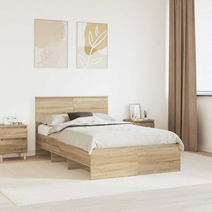 Struttura del letto con testiera Rovere Sonoma 120 x 123 cm