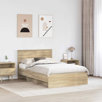 Struttura del letto con testiera Rovere Sonoma 120 x 123 cm