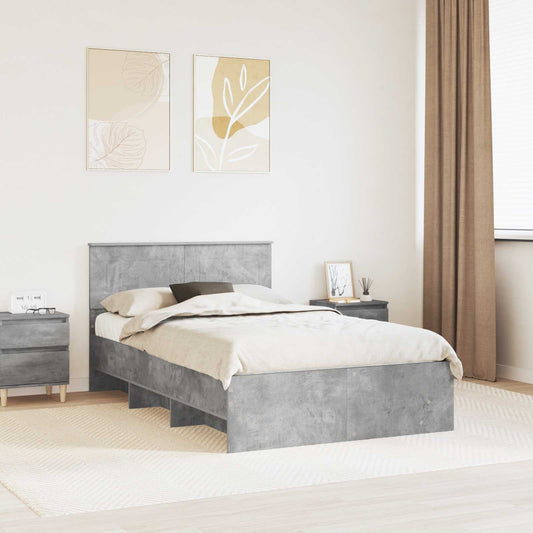 Struttura del letto con testiera Grigio cemento 120 x 123 cm | homemem39