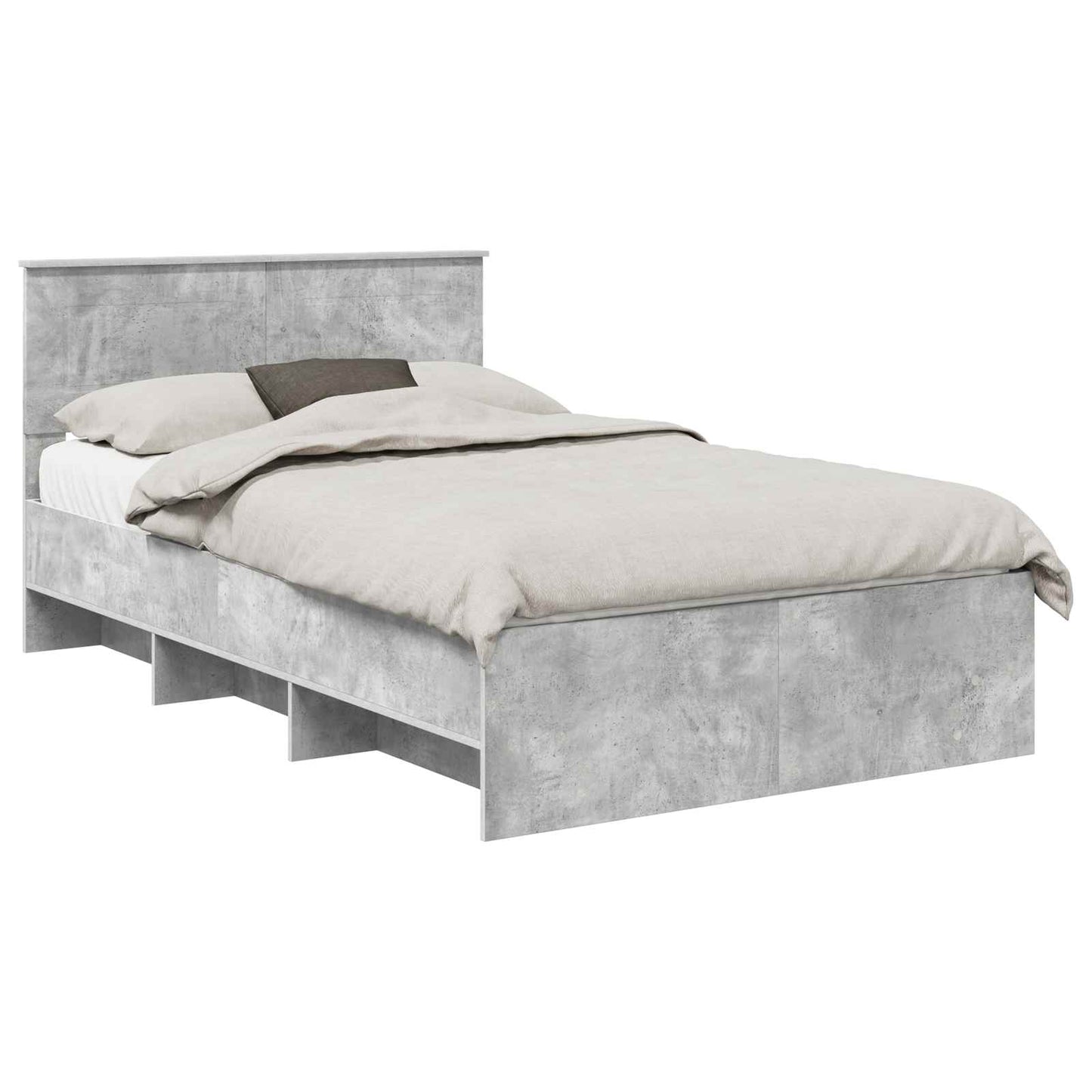 Struttura del letto con testiera Grigio cemento 120 x 123 cm | homemem39