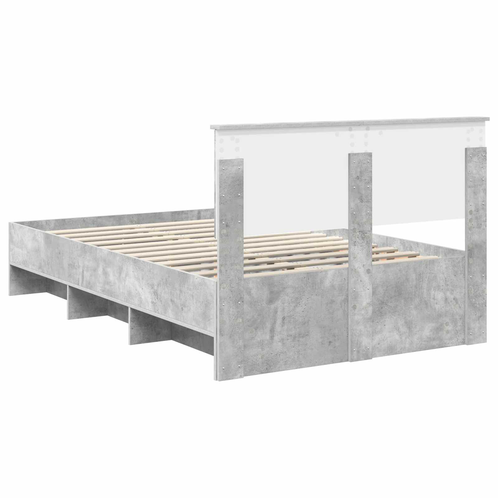 Struttura del letto con testiera Grigio cemento 120 x 123 cm | homemem39