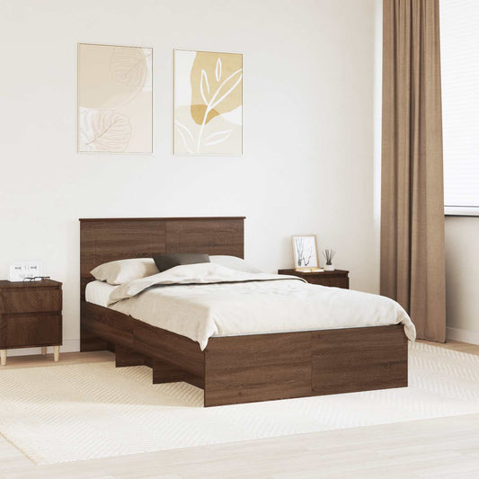 Struttura del letto con testiera Rovere Marrone 120 x 123 cm | homemem39