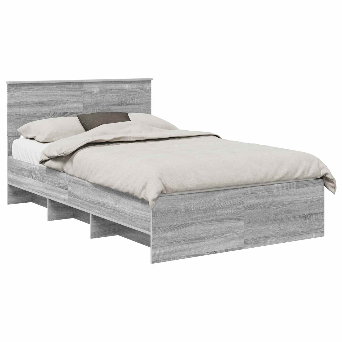 Struttura del letto con testiera Grigio Sonoma 120 x 123 cm
