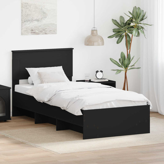Struttura del letto Nero 120 x 123 cm Legno multistrato