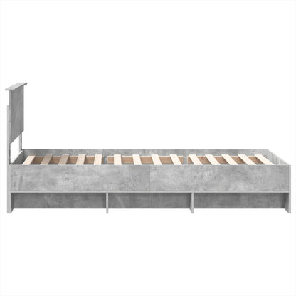 Struttura del letto con testiera Grigio cemento 120 x 123 cm | homemem39