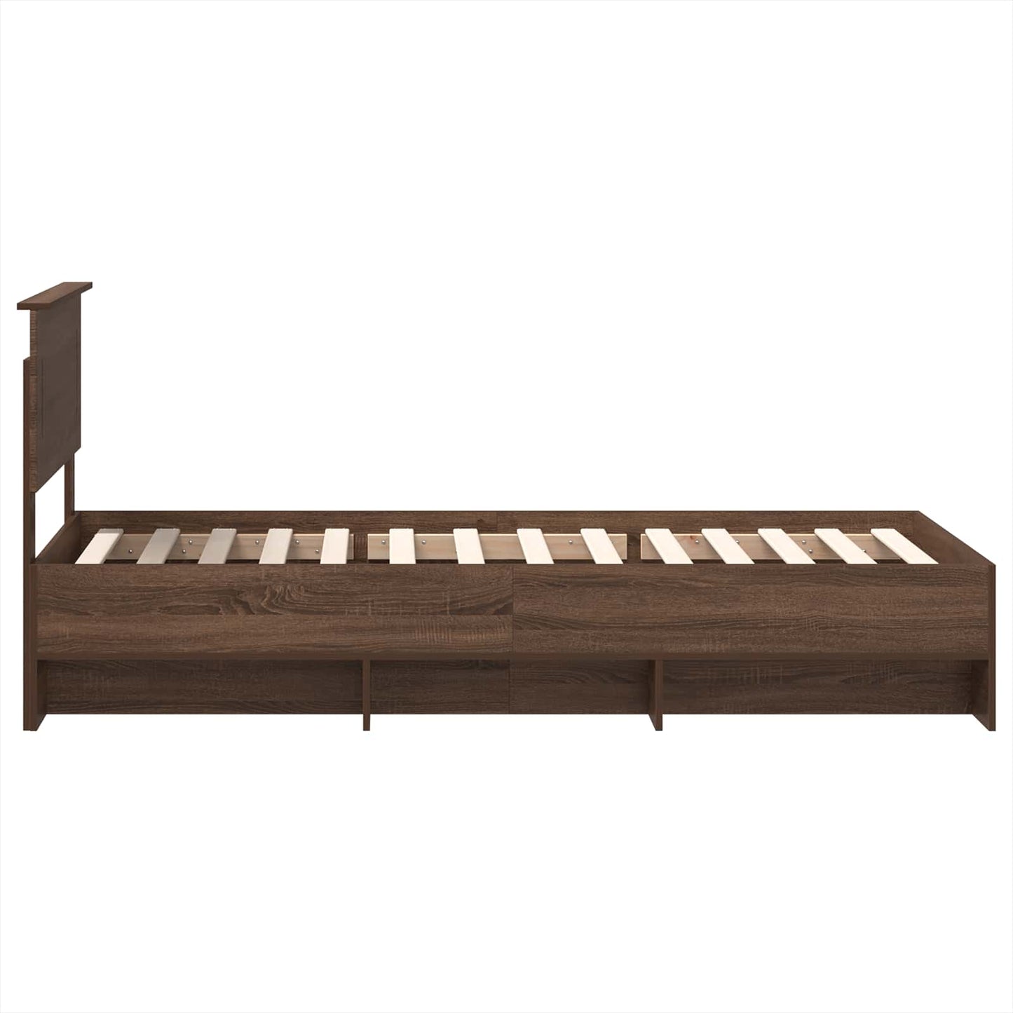 Struttura del letto con testiera Rovere Marrone 120 x 123 cm