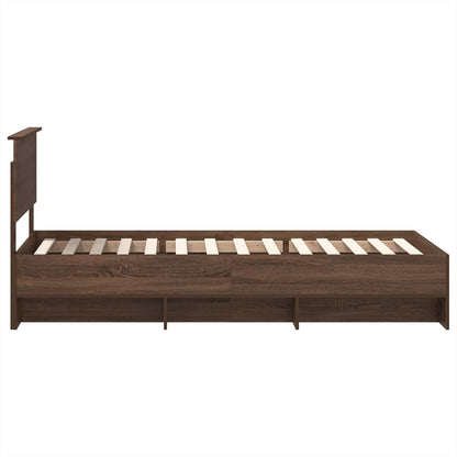 Struttura del letto con testiera Rovere Marrone 120 x 123 cm
