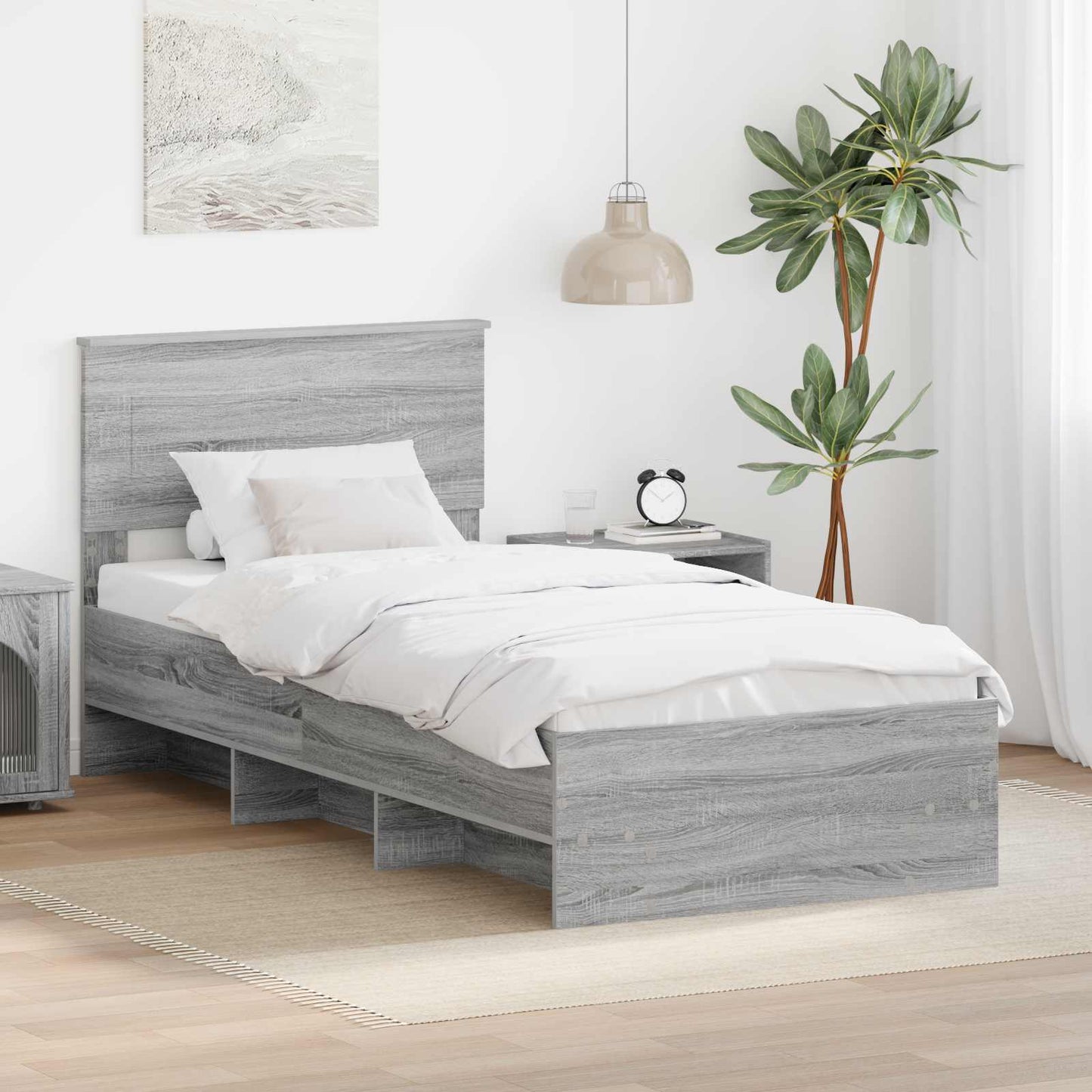 Struttura del letto Grigio Sonoma 80 x 200 cm Legno multistrato | homemem39