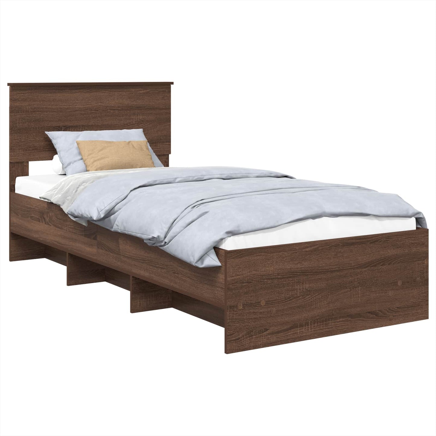 Struttura del letto con testiera Rovere Marrone 80 x 200 cm | homemem39