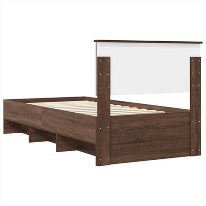 Struttura del letto con testiera Rovere Marrone 80 x 200 cm | homemem39