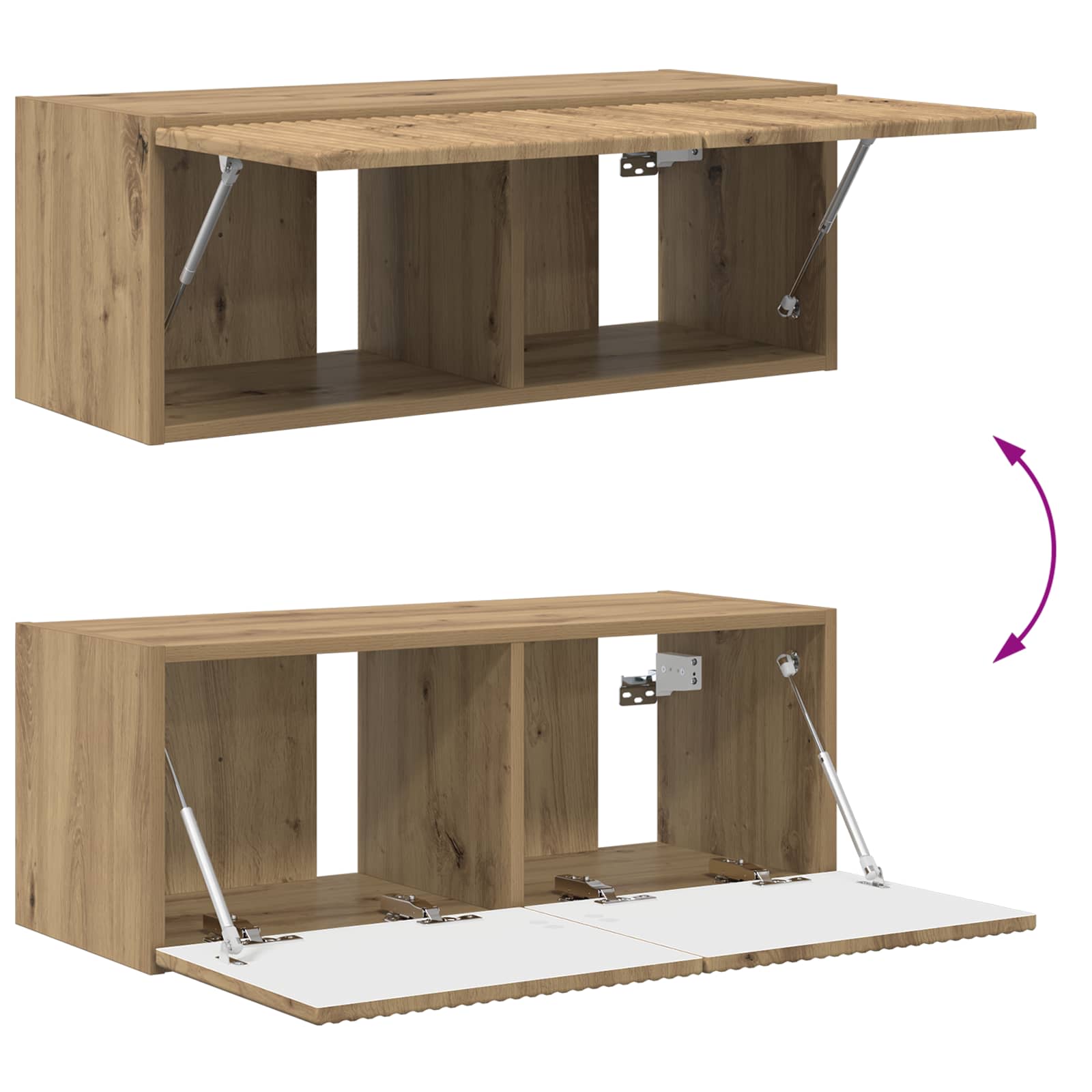 Set di Mobiletto da TV a Parete 4 pcs Rovere artigianale | homemem39