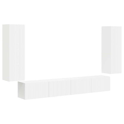 Set di Mobiletto da TV a Parete 4 pz Bianco | homemem39