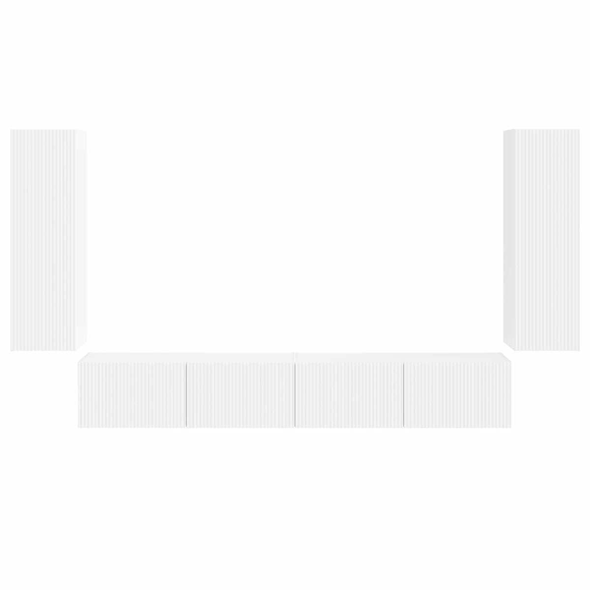 Set di Mobiletto da TV a Parete 4 pz Bianco | homemem39