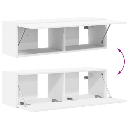 Set di Mobiletto da TV a Parete 4 pz Bianco | homemem39