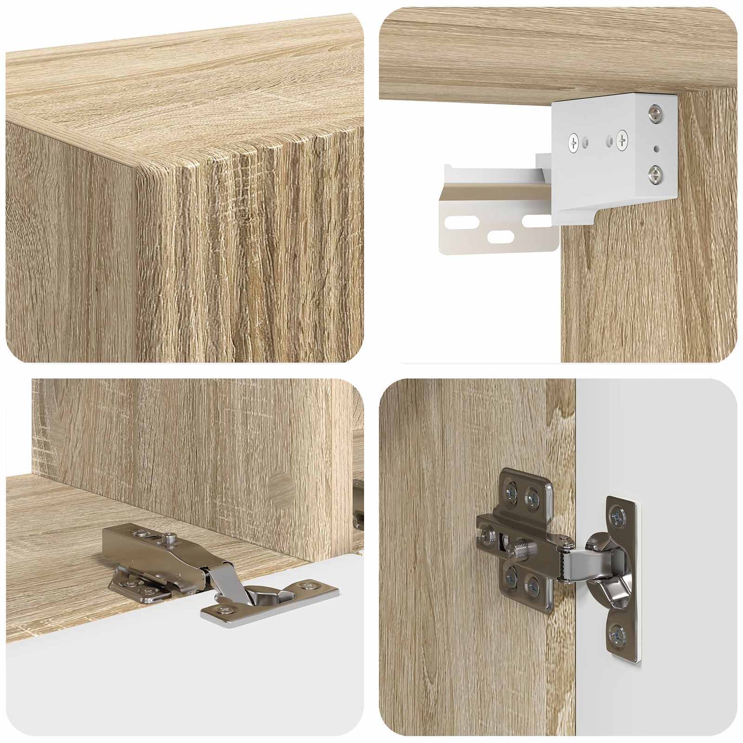 Set di Mobiletto da TV a Parete 4 pcs Rovere Sonoma | homemem39
