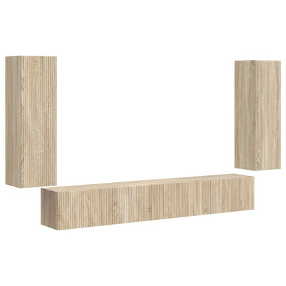 Set di Mobiletto da TV a Parete 4 pcs Rovere Sonoma | homemem39