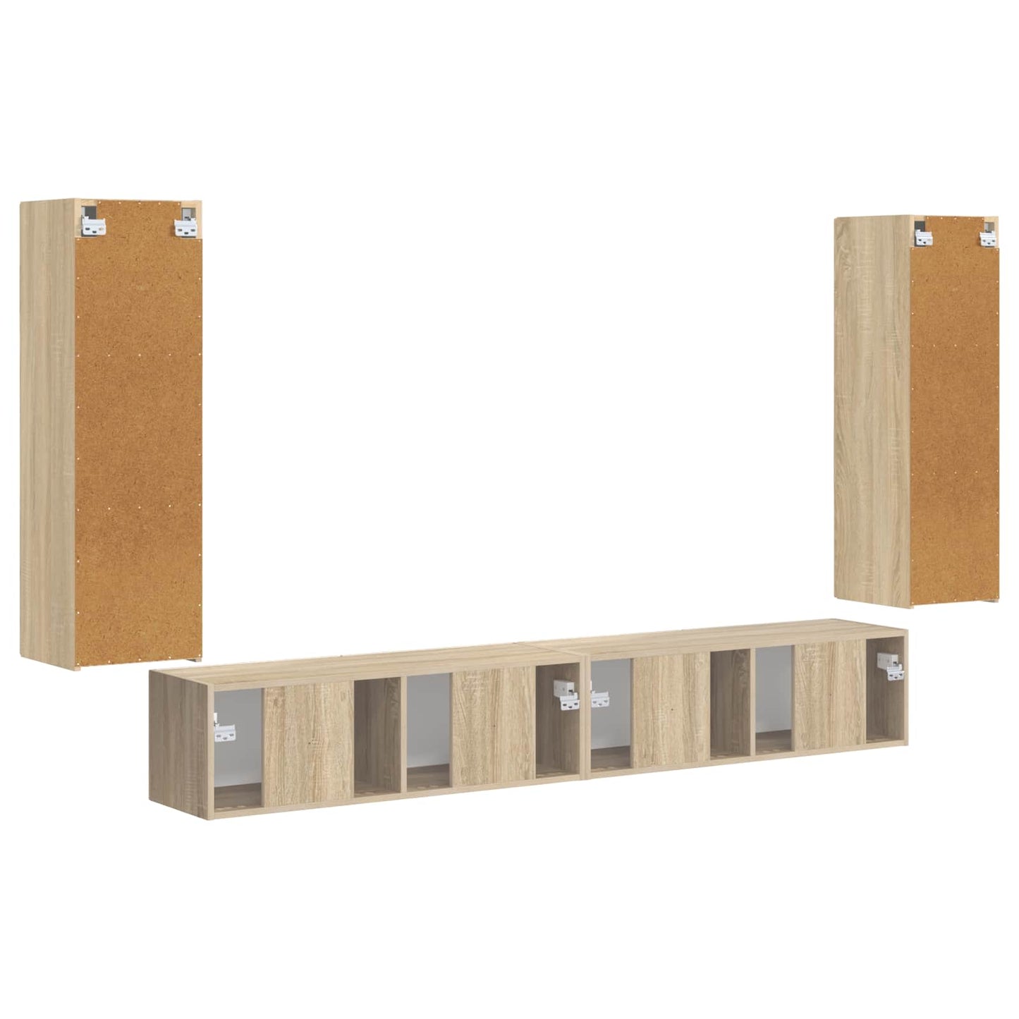 Set di Mobiletto da TV a Parete 4 pcs Rovere Sonoma | homemem39