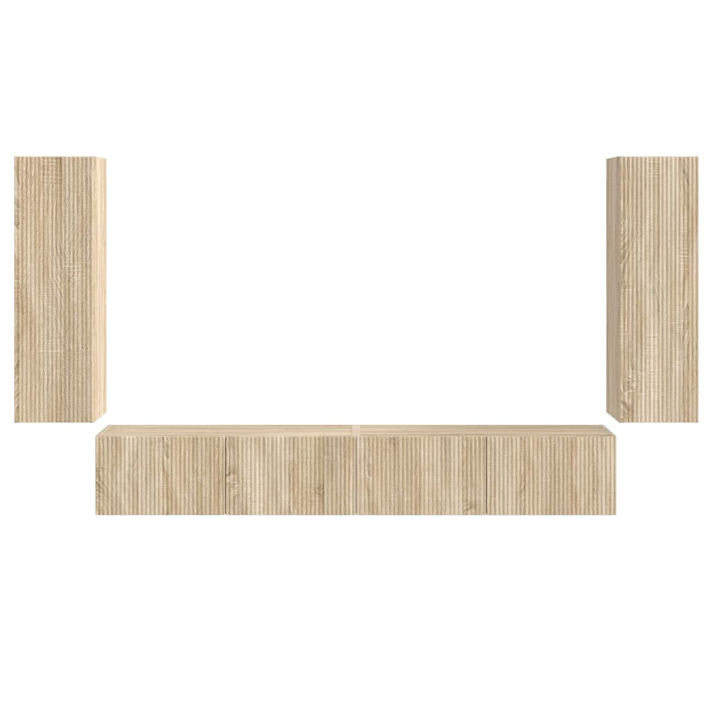 Set di Mobiletto da TV a Parete 4 pcs Rovere Sonoma | homemem39
