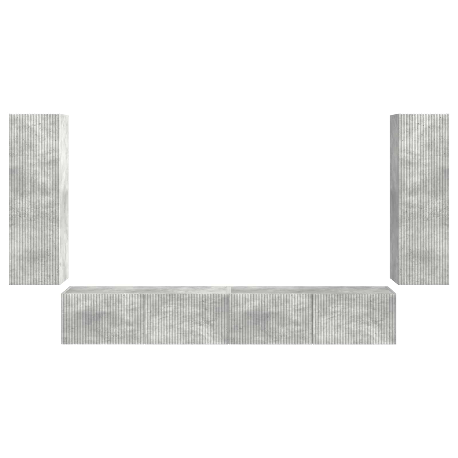 Set di Mobiletto da TV a Parete 4 pcs Grigio cemento | homemem39