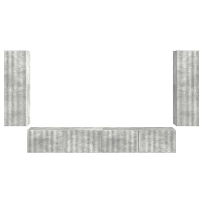 Set di Mobiletto da TV a Parete 4 pcs Grigio cemento | homemem39