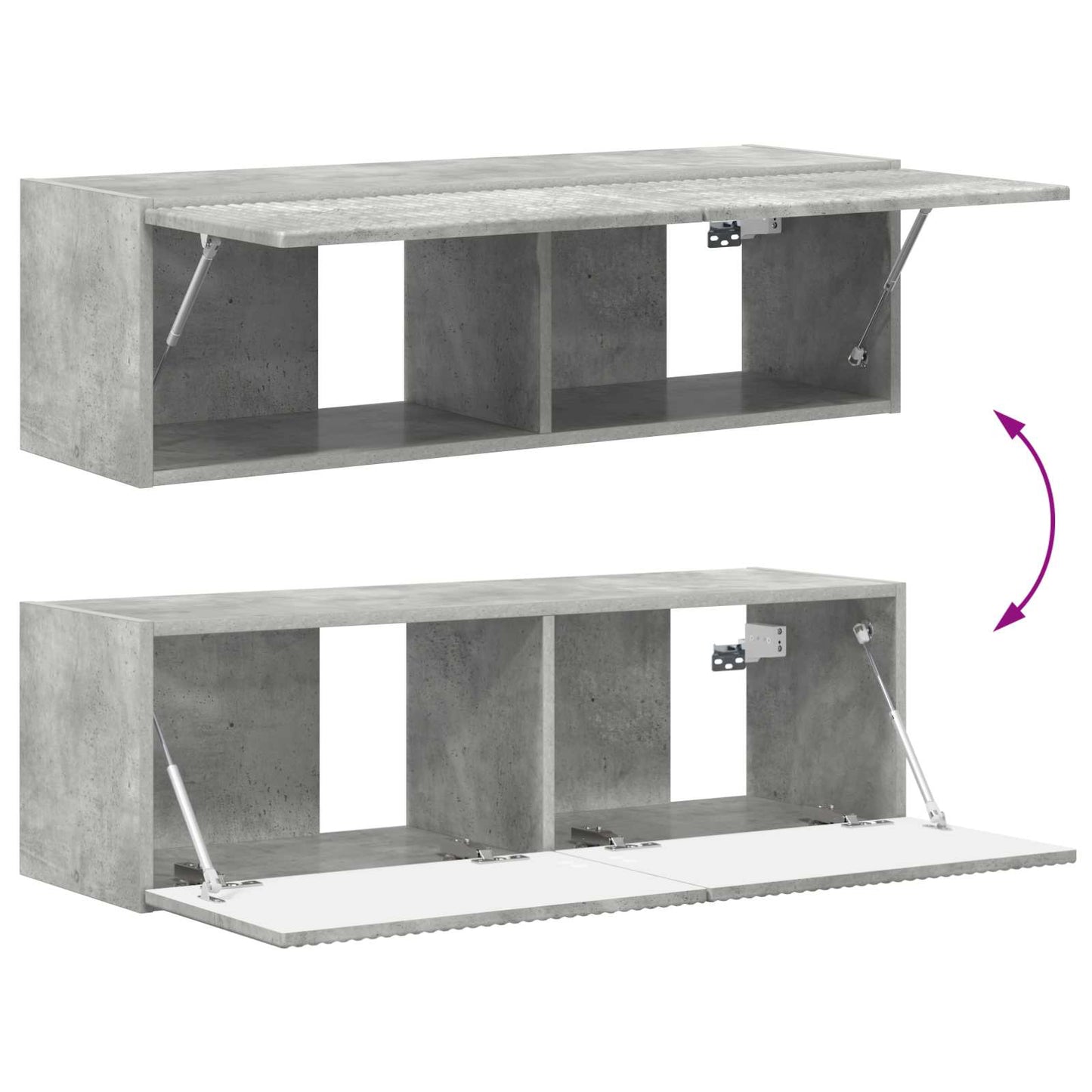 Set di Mobiletto da TV a Parete 4 pcs Grigio cemento | homemem39