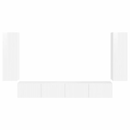 Set di Mobiletto da TV a Parete 4 pcs Bianco Lucido | homemem39